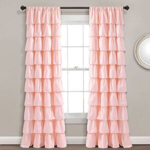 Lush Décor 84"x50" Ruffle Light Filtering Curtain Panel - Blush